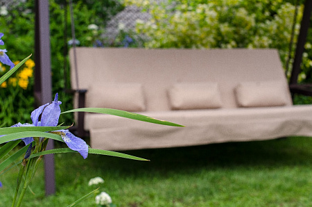 качели садовые «альфа» антрацит бежевый удачная мебель - даметекс