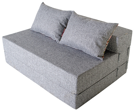 Диван-кровать трансформер бескаркасный &quot;Валентина&quot; 140х100х60 см серый/розовый